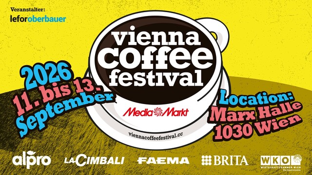 Tickets für dich und deine Begleitperson für das Vienna Coffee Festival von 11.-13
