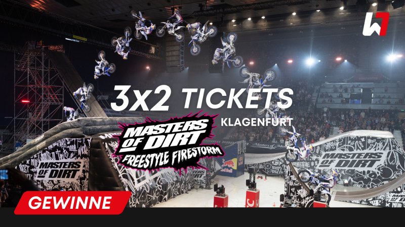 3×2 Tickets für Masters of Dirt – Freestyle Firestorm im Wörthersee Stadion Klagenfurt Textquelle: © LAOLA1 Anhören Teilen App Gewinne 3×2 Tickets für die große Stadionshow von Masters of Dirt