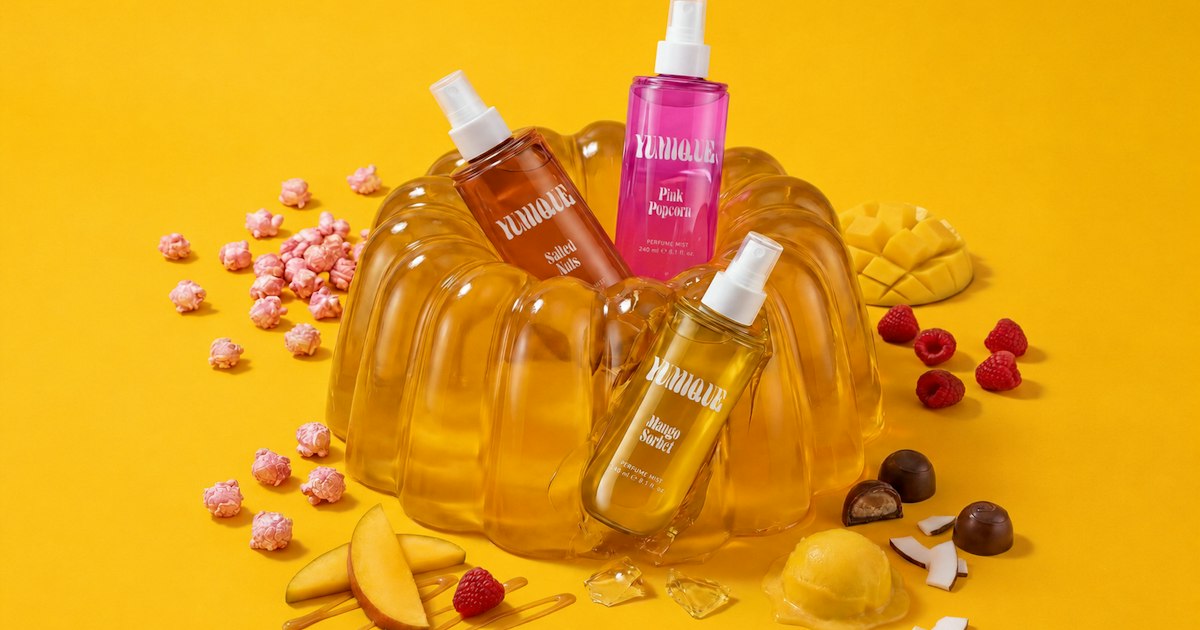 3 × ein Set der YUMIQUE Perfume Mists MANGO SORBET, PINK POPCORN und SALTED NUTS
