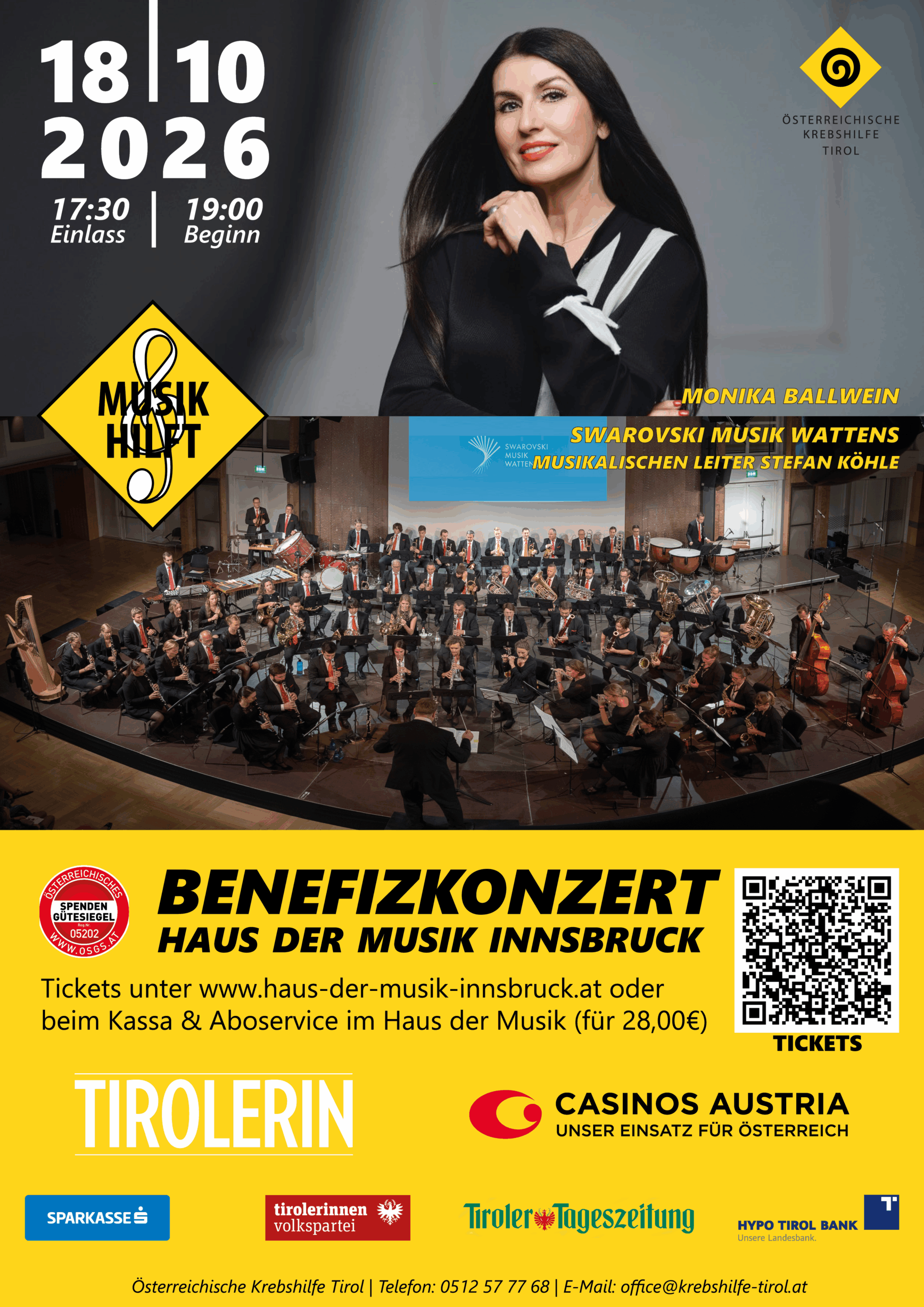 2x2 Tickets für das Benefizkonzert "Musik hilft" im Haus der Musik Innsbruck - Die Tirolerin Beauty