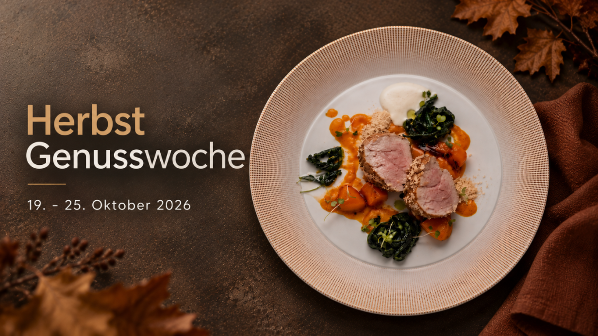 im Rahmen der Herbstgenusswoche 2026 ein Gansl 3-Gang-Dinner für 2 Personen im Stuwer - neues Wiener Beisl sowie ein Dinner für 2 Personen im Rhythms